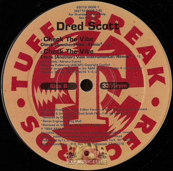 Dred Scott - Check The Vibe: Promo, Single. Record | Rap Music Guide